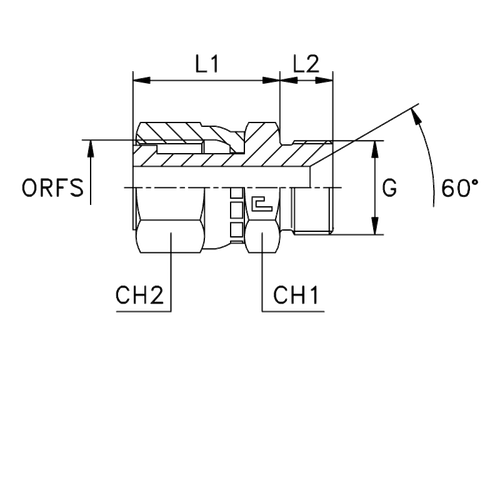 Соединение AS ORFS 9/16" BSP 1/4"