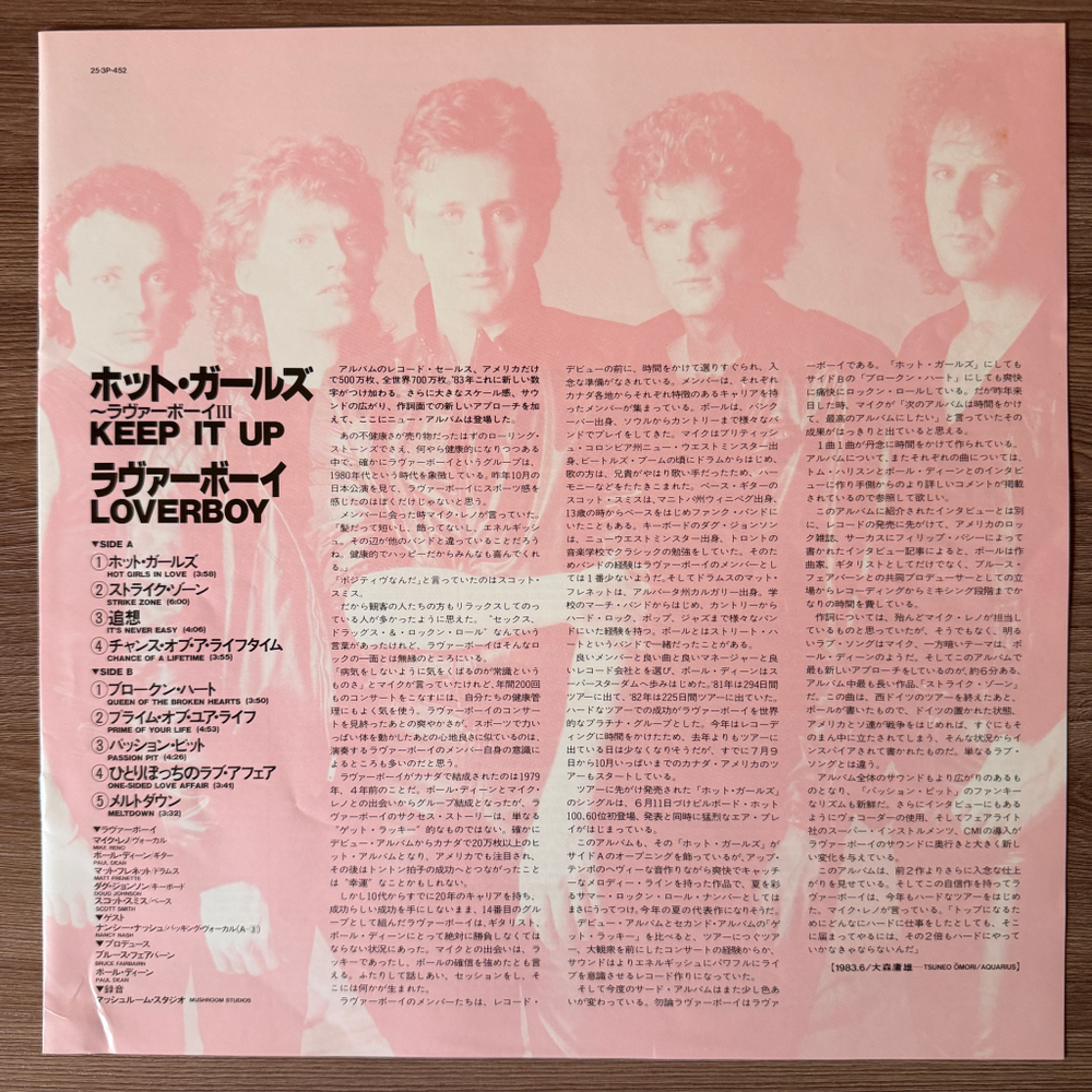 Виниловая пластинка Loverboy ‎– Keep It Up LP