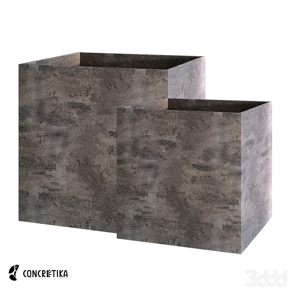 Кашпо CUBE CONCRETE GREY DARK 80 x 80 х 80