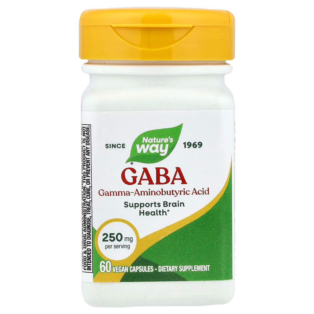 Nature's Way, ГАМК, 250 мг, 60 веганских капсул