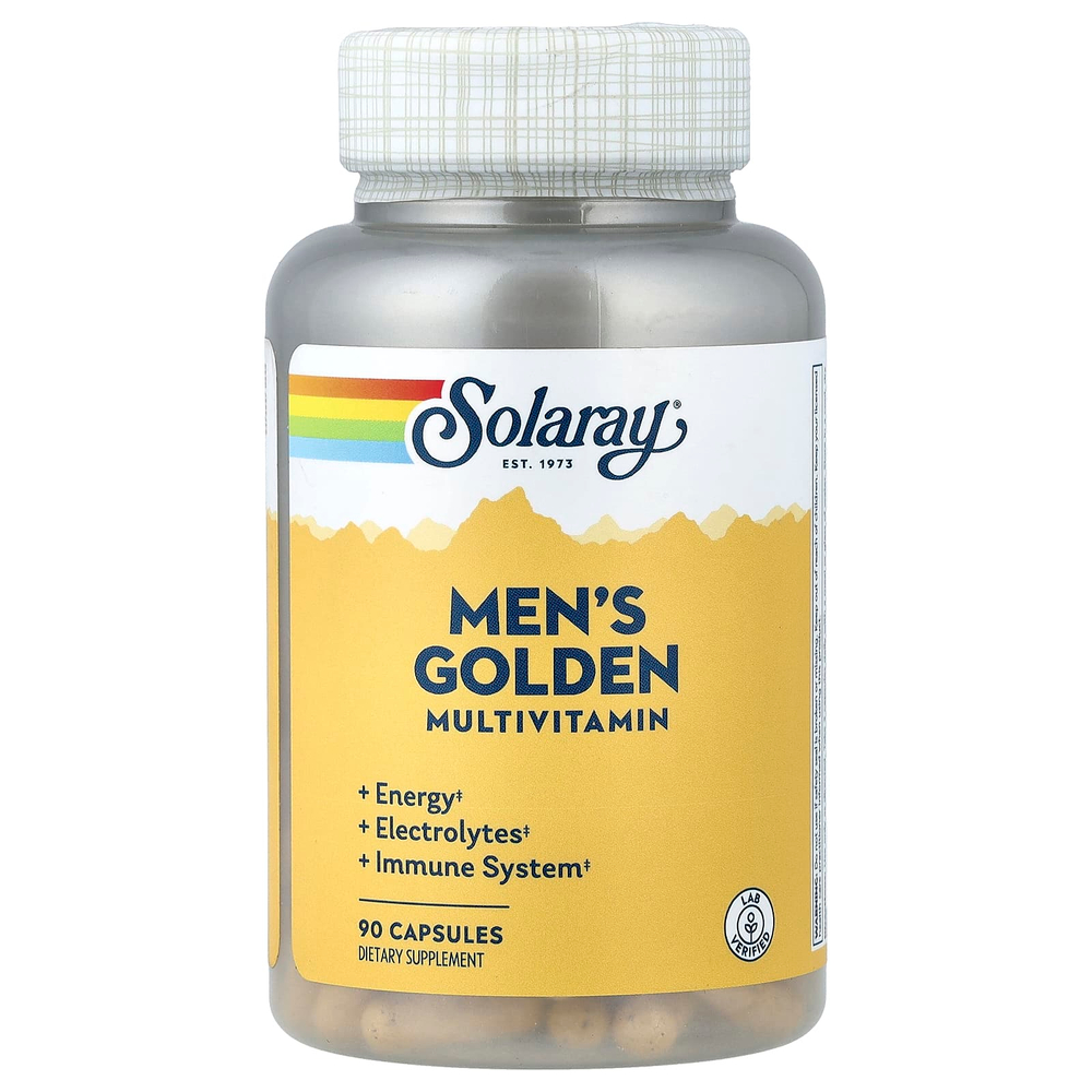 Solaray, Мультивитамины для мужчин Golden, 90 капсул