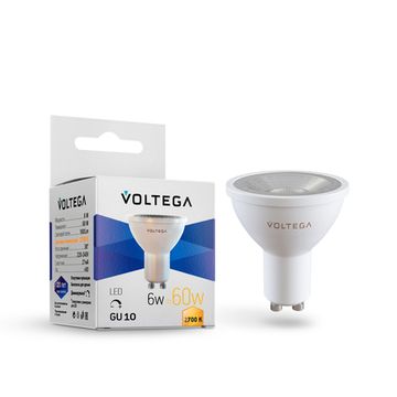 Диммируемая светодиодная лампа Simple MR16 6W 2700K 38° GU10 DIM (7250) VG2-S1GU10-2.7K-6W-D Voltega