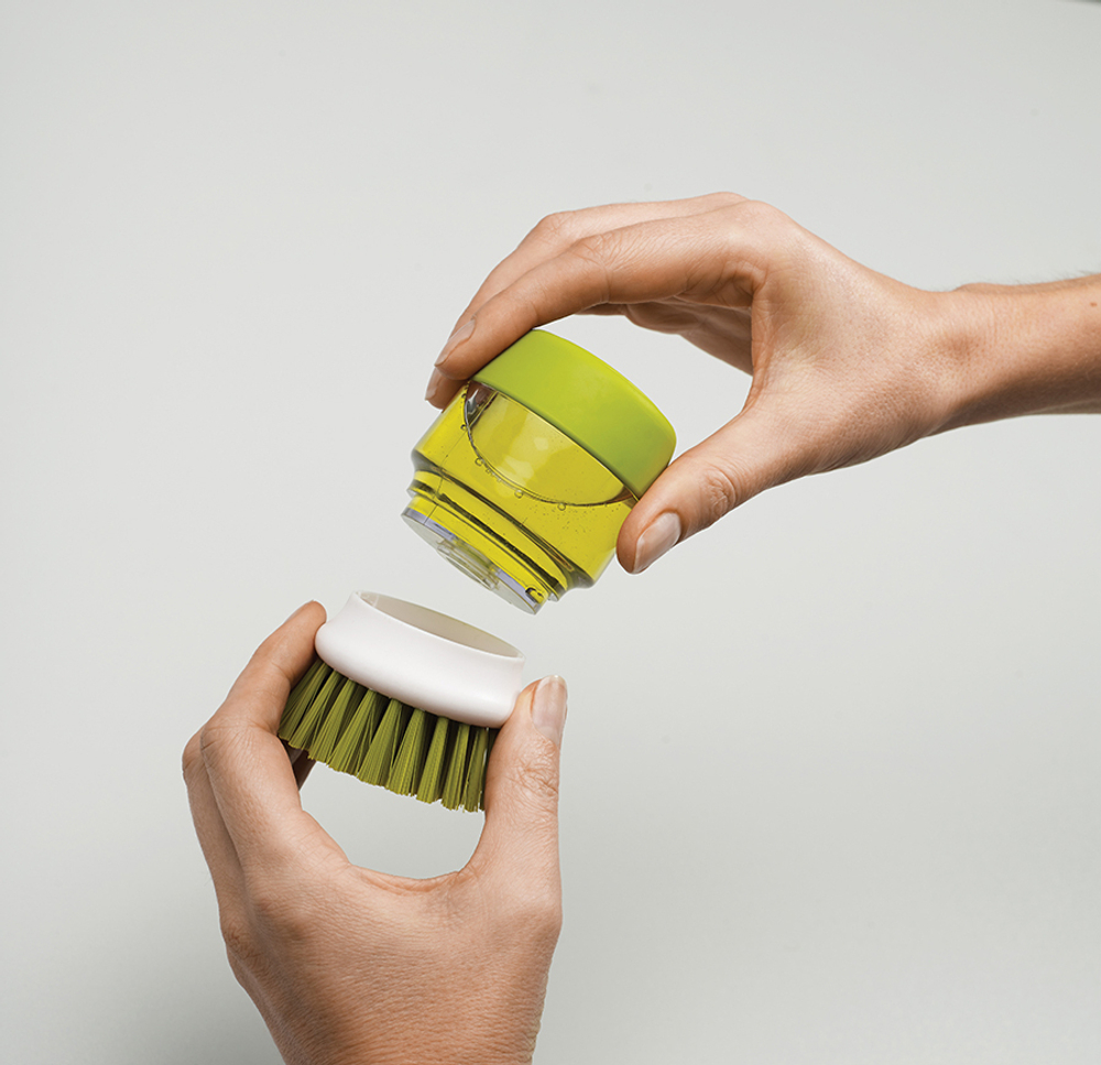 Щетка с дозатором моющего средства palm scrub™, зеленая
