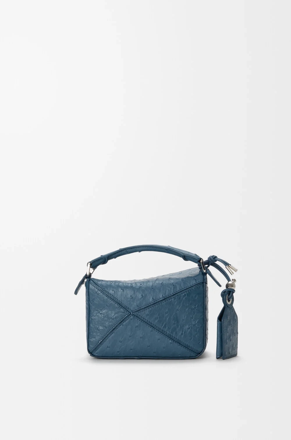 Loewe Сумка-мини Puzzle Featherlight из страусиной кожи, синий