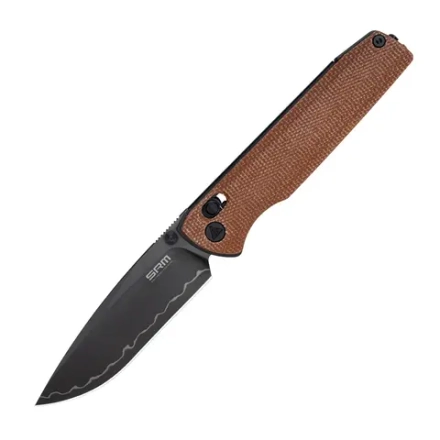 Нож складной SRM 258L-MN2 Terrier Black (140Cr Laminated, Brown Micarta)
