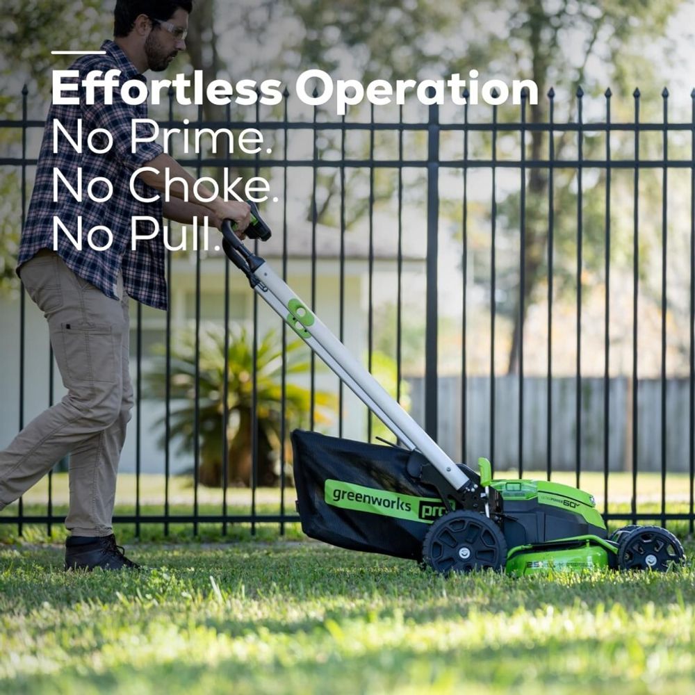 Cамоходная аккумуляторная газонокосилка Greenworks GD60LM61 Twin Force, 60v, 61 см, (2519107), без АКБ и ЗУ