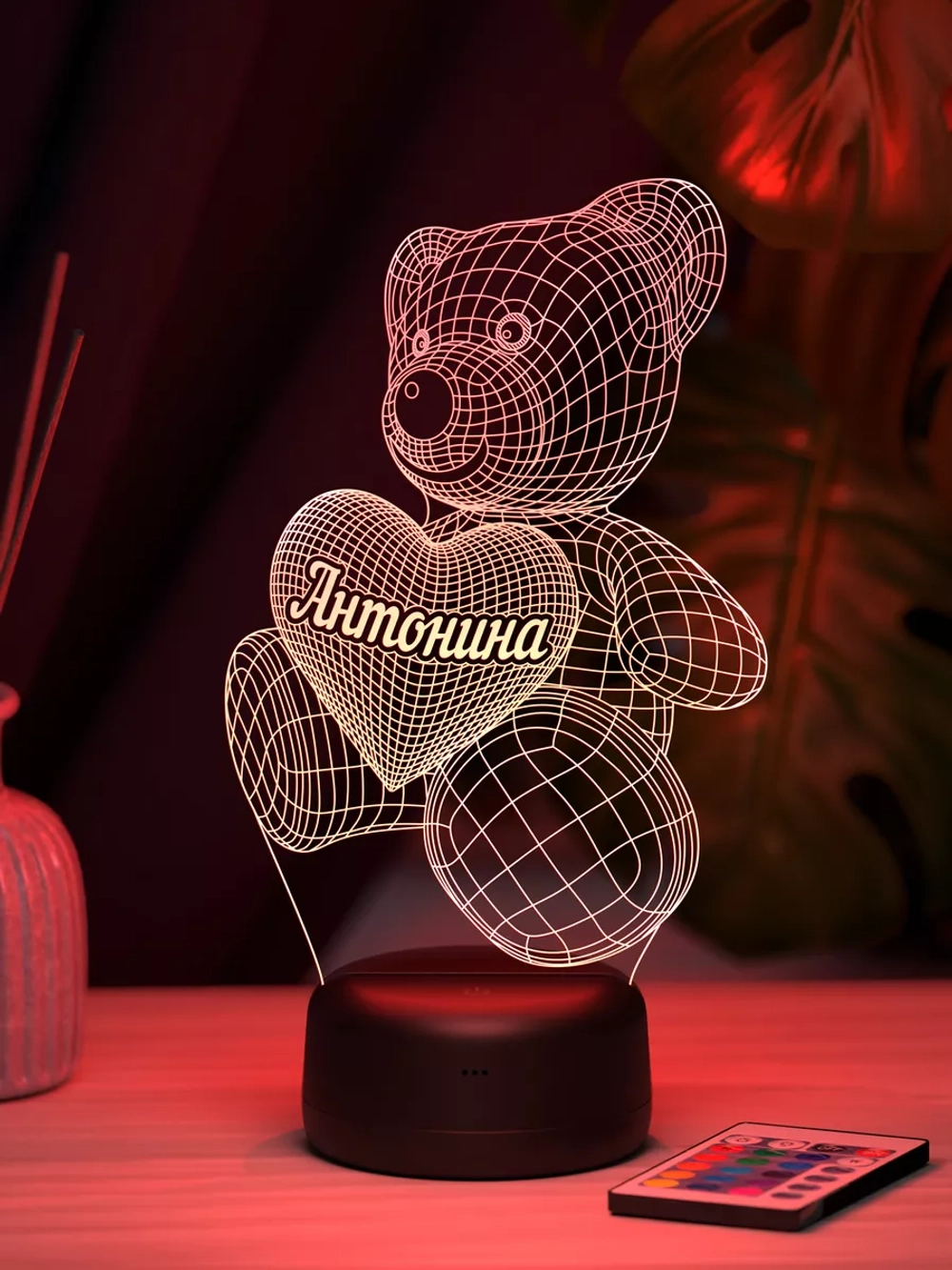 Ночник "Мишка именной Антонина" - подарок девочке