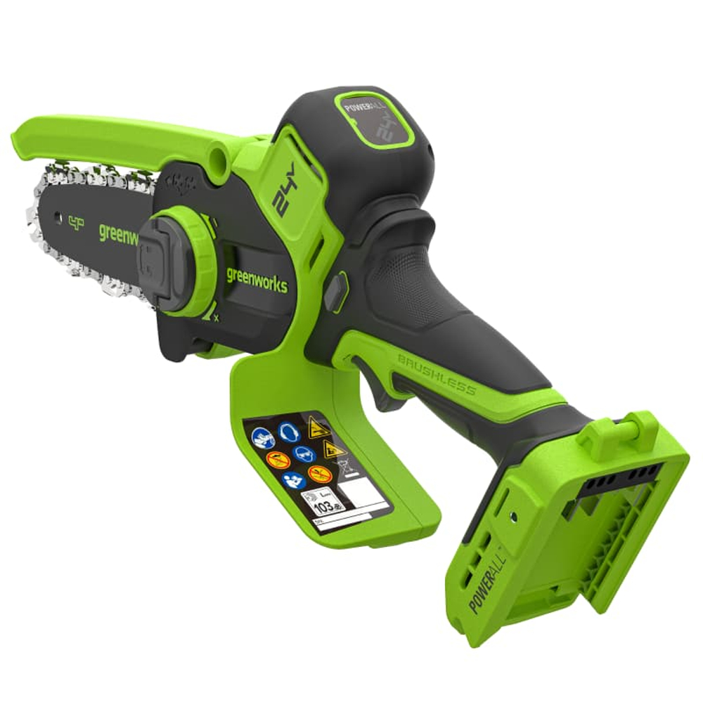 Цепная мини-пила аккумуляторная Greenworks CS2410A, 24V, 10см, c 1хАКБ 2Ач и ЗУ (CS2410AUA)