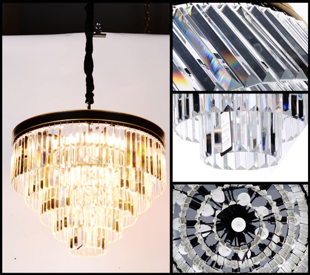 Люстра Odeon 25 black/clear