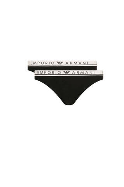 Трусики-бразилианки 2 шт. Emporio Armani - черный(163337 3F227)