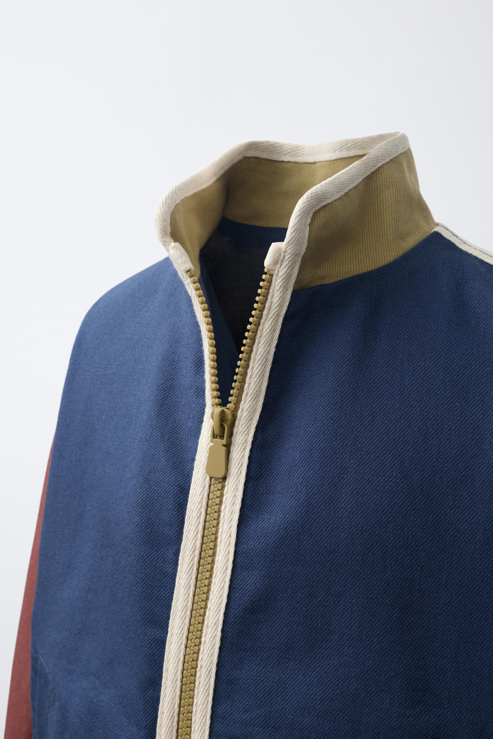 ZARA КУРТКА COLORBLOCK, МОРСКОЙ СИНИЙ