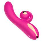 Розовый вибратор-кролик 18,6см с функцией вращения Secwell Bean Sprout Twisting Vibration G-spot Massager Pink SW3052