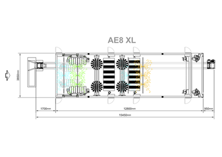 АЕ.XL.8.24 Мойка туннельная автоматическая с 8-ю щётками и контурной сушкой, проездная высота 2,4 м
