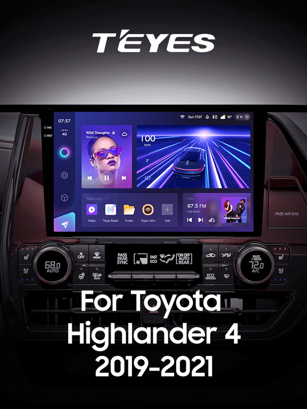 Teyes CC3 2K 9"для Toyota Highlander 2019-2021