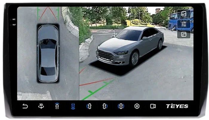 Магнитола для Skoda Kodiaq, Karoq (рамка под 10") - Teyes CC3-2K-360 на Android 10, Быстрая, 2K QLED, CarPlay, 4G SIM-слот, 4 камеры в комплекте