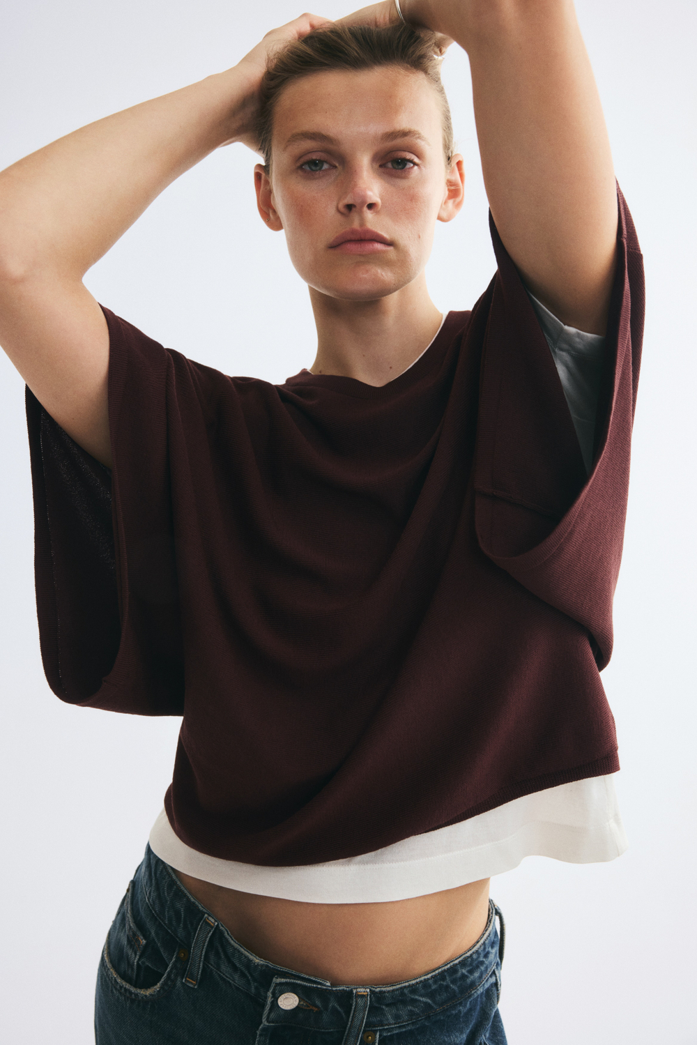 Тонкий трикотажный топ бокси - H&M