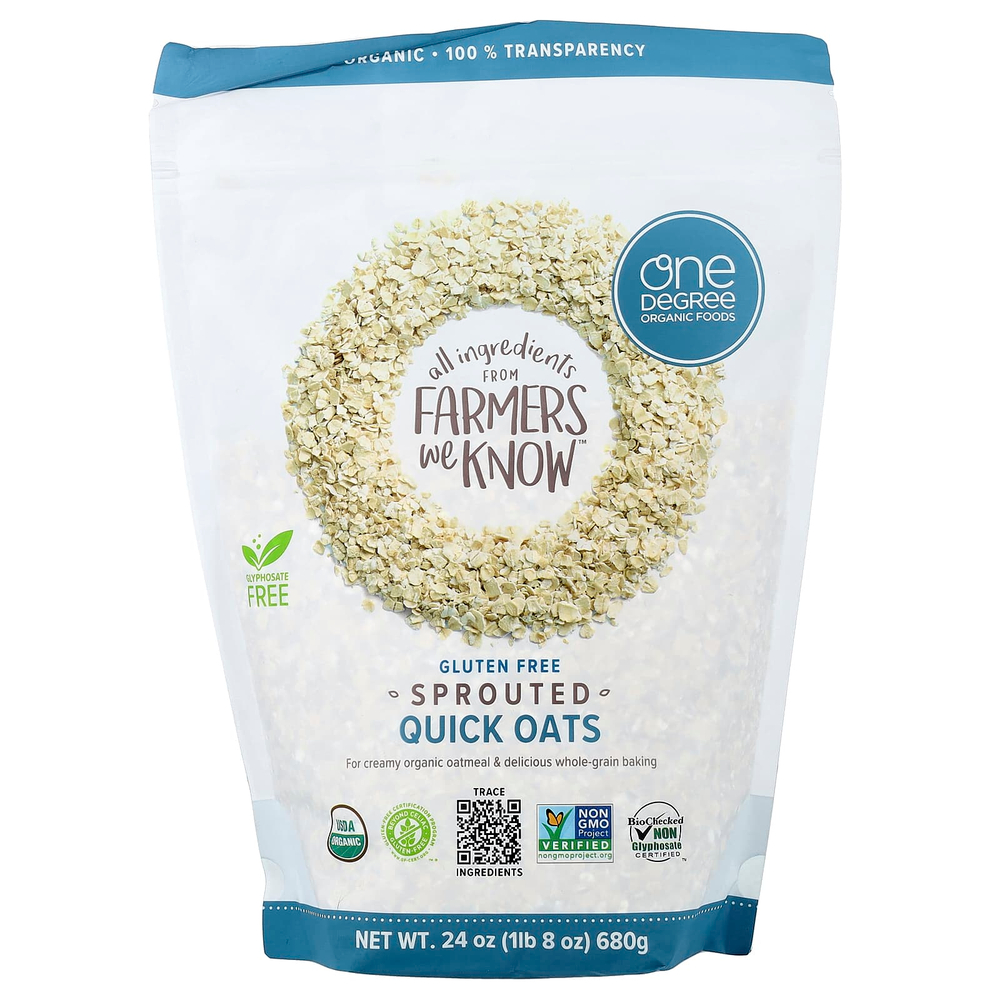 One Degree Organic Foods, пророщенный овес, 680 г (24 унции)