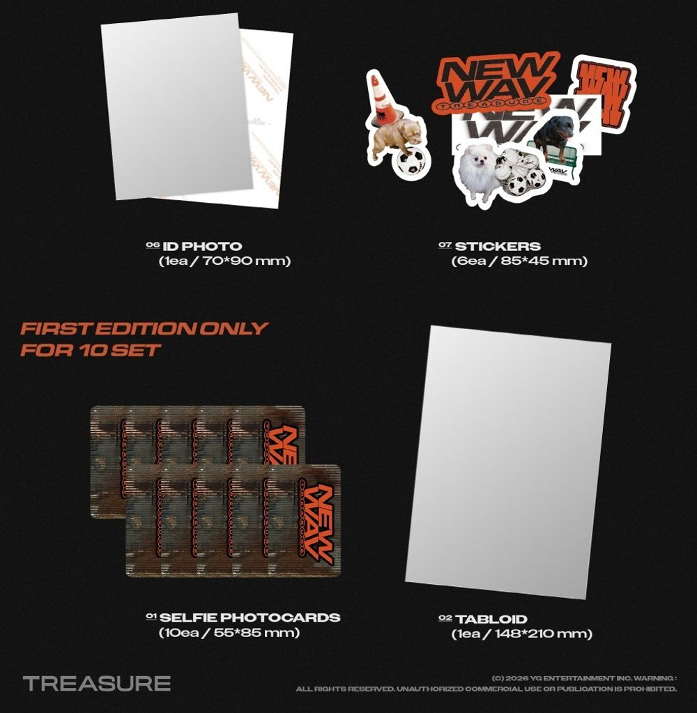 Альбом TREASURE - NEW WAV 4th Mini Album RAW 10 Version SET