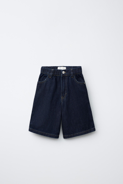 ZARA ДЖИНСОВЫЕ ШОРТЫ BAGGY, ИНДИГО