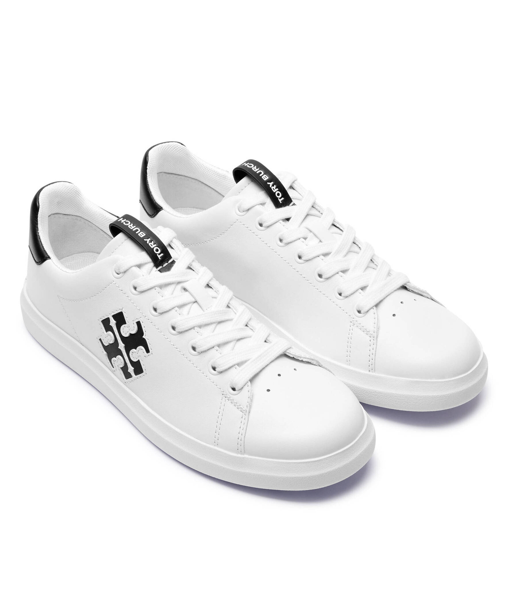 Кожаные кроссовки double t howell court TORY BURCH - белый(149728)