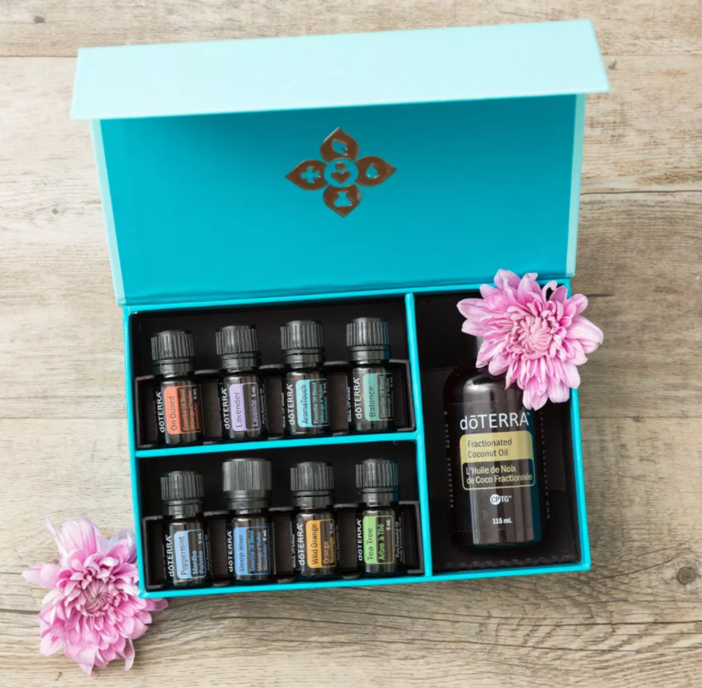 Набор эфирных масел для массажа doTERRA Ароматач Текник АТТ, 8x5 мл + 1x115 мл.