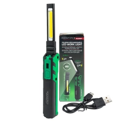 Лампа светодиодная аккумуляторная с магнитом(5W/3WCOB,150/360Lumen,3.7V,2000mAh,t зарядки 4ч,USB провод,защита гнезда зарядки,поворотная 270гр) RockForce##Rock FORCE RF-EL2301