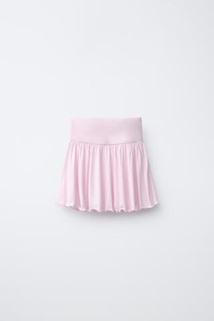 ZARA ЮБКА С ЗАКЛЕПКАМИ И ВОЛАНАМИ, РОЗОВЫЙ