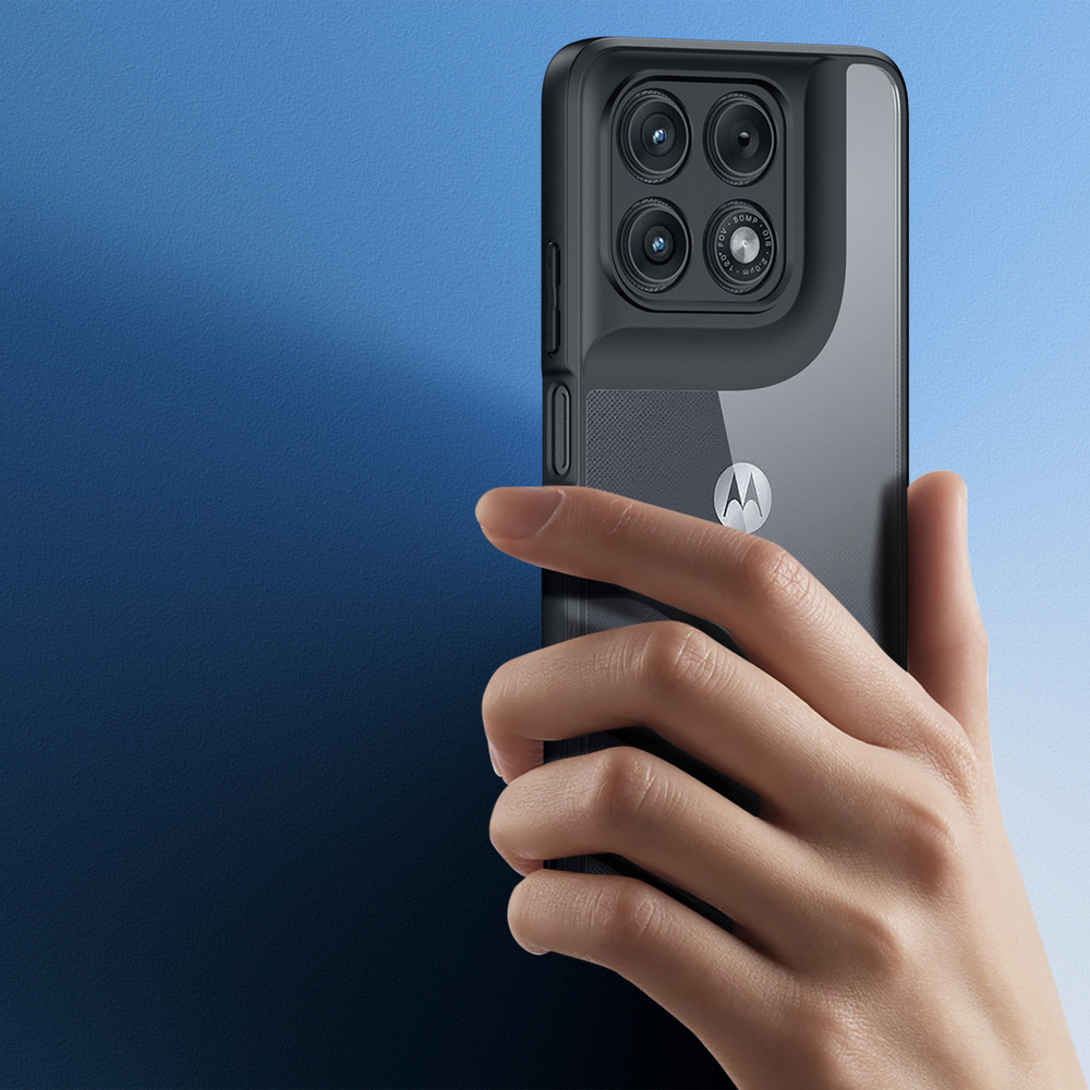 Чехол прозрачный с черными рамками для Motorola Moto G37 Power и G77 Power, серия Aimo Series Case от Dux Ducis