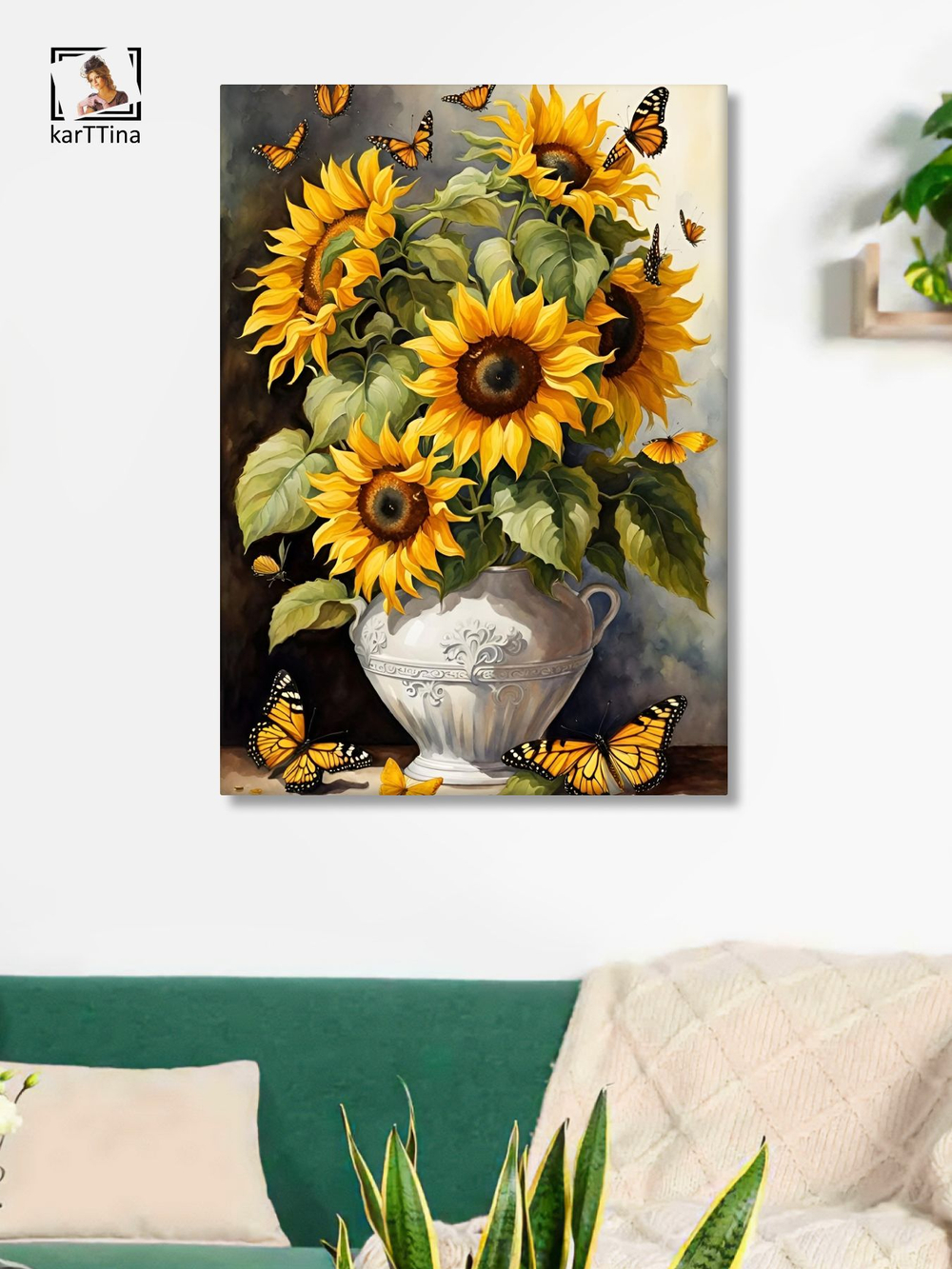 Картина Цветы у окна для интерьера 50x70см 1шт.