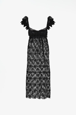 ZARA X JOHN GALLIANO ПЛАТЬЕ МИДИ С КОРОТКИМИ РУКАВАМИ, ЧЕРНЫЙ