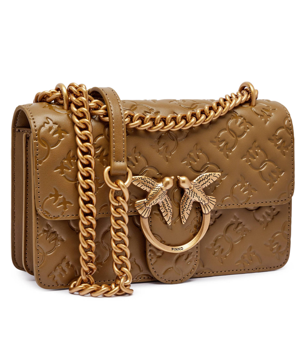 Кожаная сумка через плечо LOVE ONE MINI Pinko - хаки(100074 A1YB)