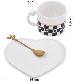 GAEM Art MUG-418/3 Чайная пара «Сердце»
