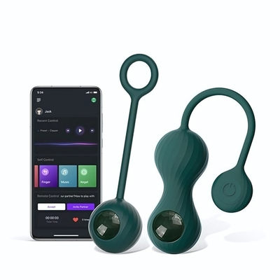 Изумрудные вагинальные шарики Magic Motion Crystal Duo Smart Kegel Vibrator with Weight Set (Цвет: изумрудный)
