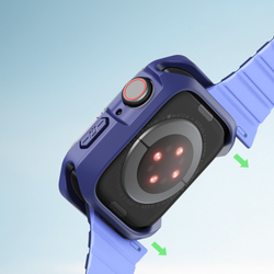 Чехол-бампер прозрачный с синими вставками от Dux Ducis для часов Apple Watch 42 мм на модели 10 серии, серия Tamo Series Case