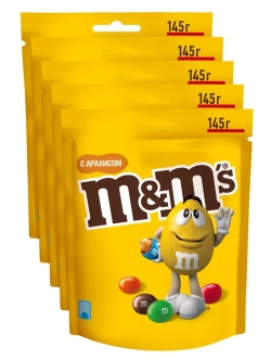 Конфеты M&M's шоколадное драже с арахисом 145 г * 5 шт