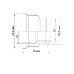 Муфта переходная 3/4'' - 1/2'' вн/вн VRT® никель