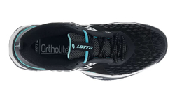 Мужские кроссовки теннисные Lotto Raptor Hyperpulse 100 Clay - all black/all white/green 929c