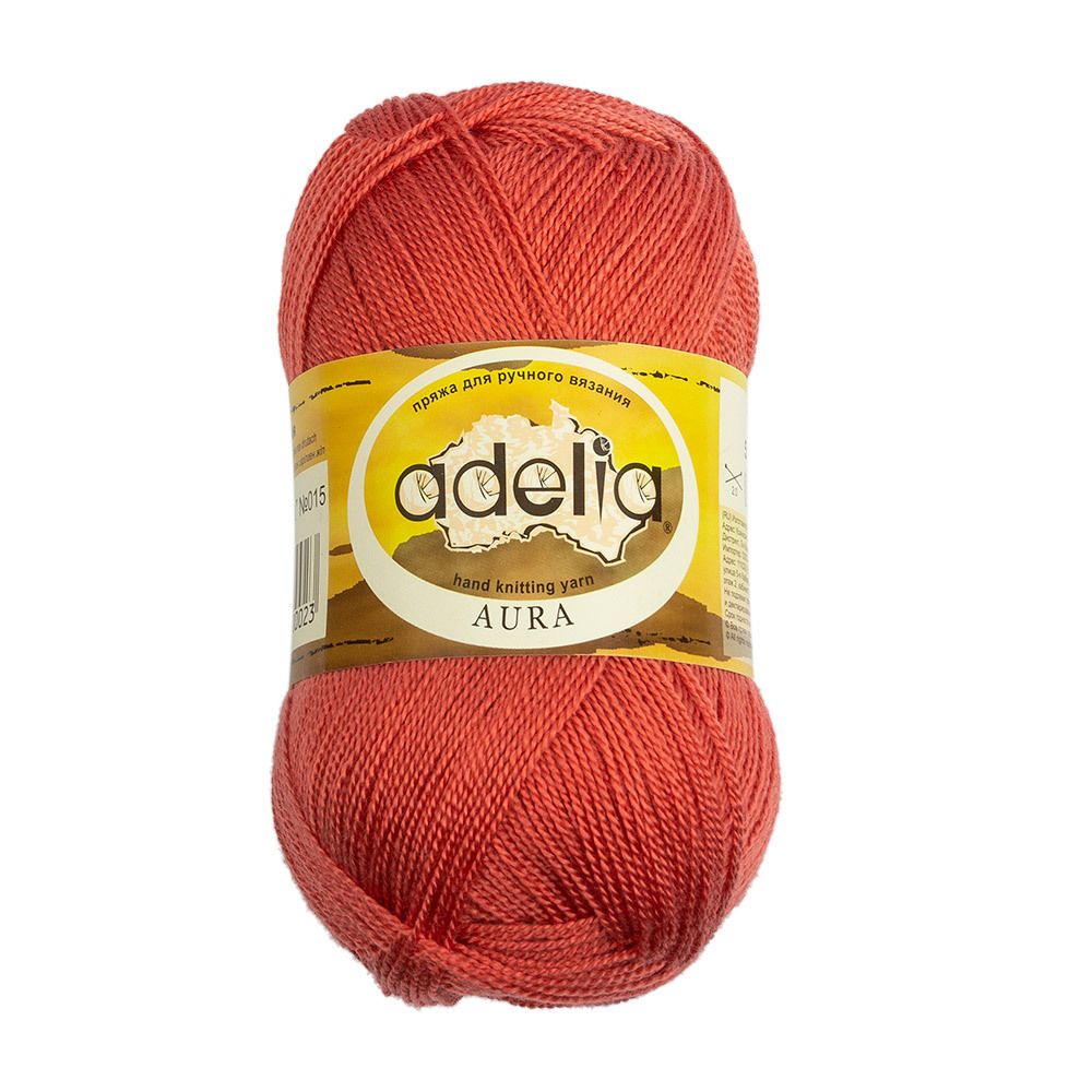 Пряжа Adelia Aura / уп.10 мот. по 50г, 250м, 015 св.кирпичный Пряжа Adelia Aura / уп.10 мот. по 50г, 250м, 015 св.кирпичный