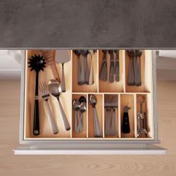 IKEA UPPDATERA  (ИКЕА УППДАТЕРА)  -  Лоток для столовых приборов, светлый бамбук, 52x50 см