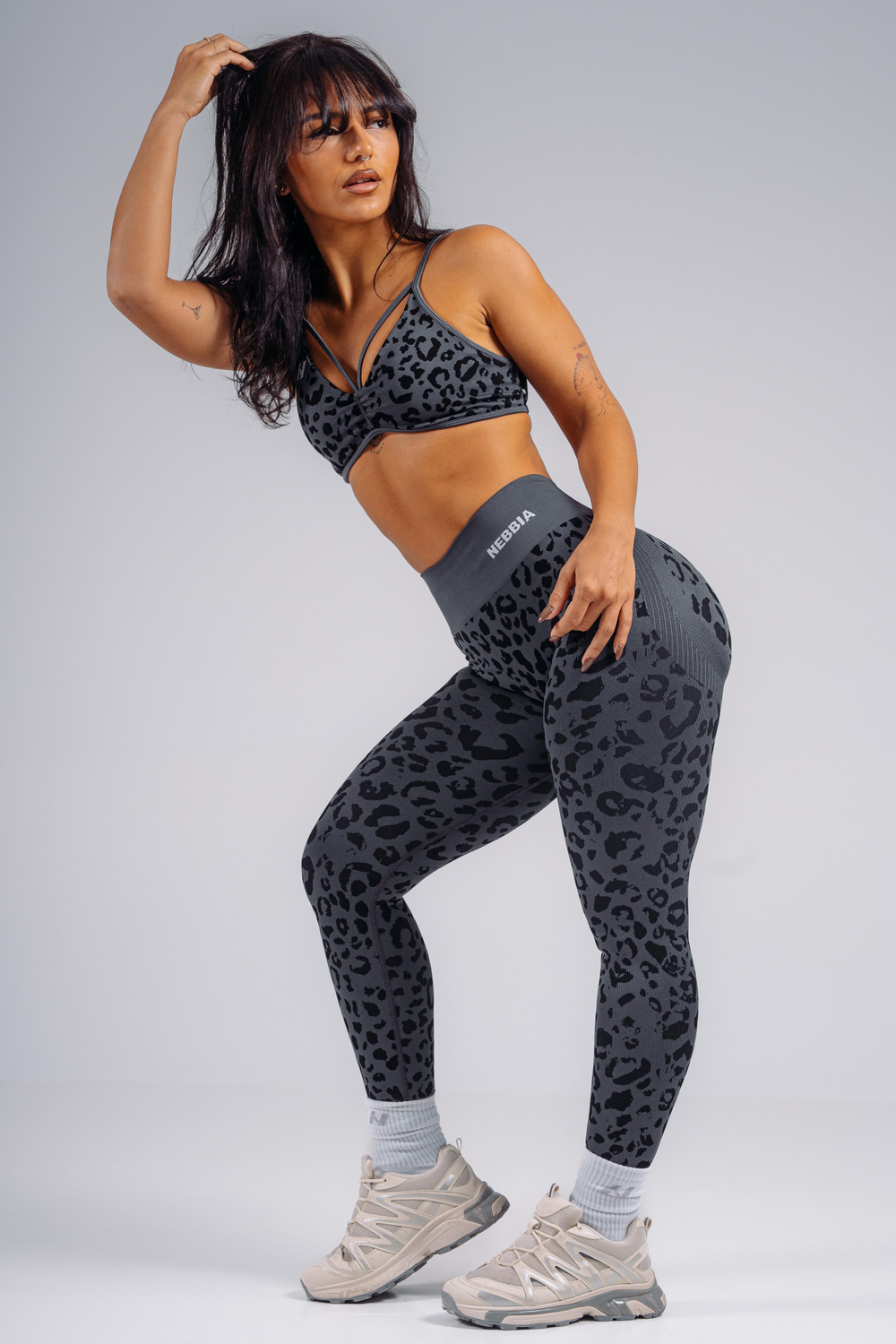 Топ Medium Support Leopard Sports Bra PRIMAL 854 Черный