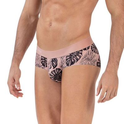 Розовые трусы-брифы с растительным принтом Pacif Classic Brief (Размер: XL) (Цвет: розовый)