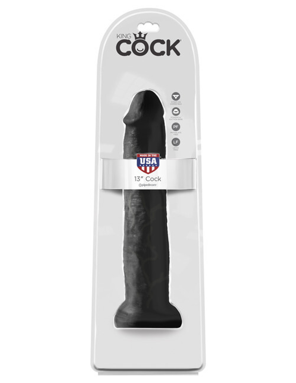 Фаллоимитатор-гигант на присоске черный King Cock 13" Cock Black (Цвет: черный)