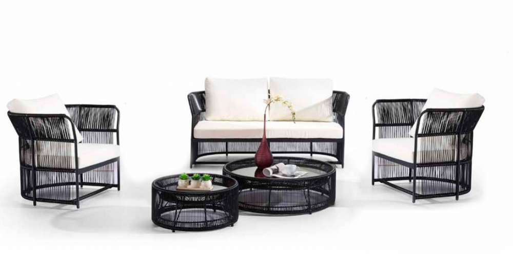 Комплект плетеной мебели Tagliamento Sofa living, черный