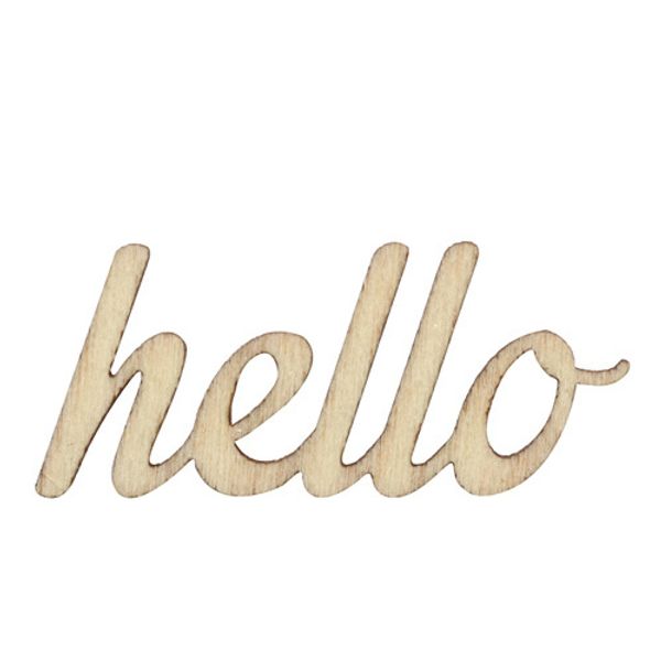 Заготовка из фанеры Лазерные вырубки из дерева - Hello 3.5х1.5 см, 2 шт