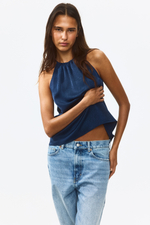Жатый атласный топ - H&M