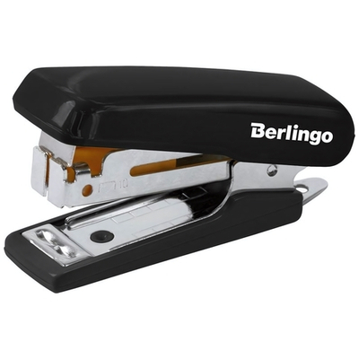 Мини-степлер №10 "Comfort" до 10л. пластик, черный (Berlingo)