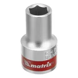 Головка торцевая, 10 мм, шестигранная, CrV, под квадрат 1/2, хромированная Matrix — фото 1