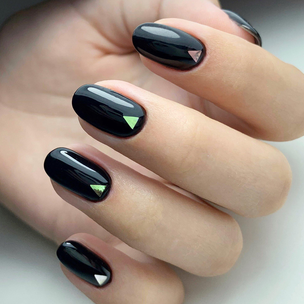Zoo nail Камифубуки треугольники белые голография, 1гр