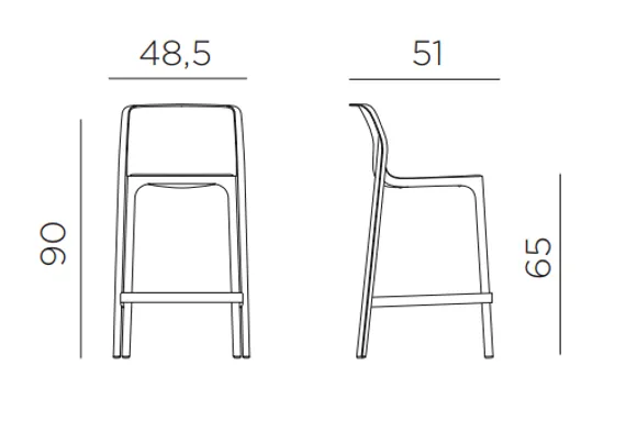 Полубарный стул Net Stool Mini 65 см антрацит