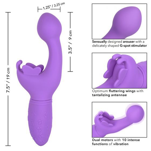Фиолетовый вибратор-кролик 19см California Exotic Novelties Rechargeable Butterfly Kiss SE-0783-15-3